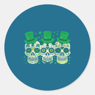 Ierse Mexicaanse Suiker Skull Kabouters Cool St Pa Ronde Sticker