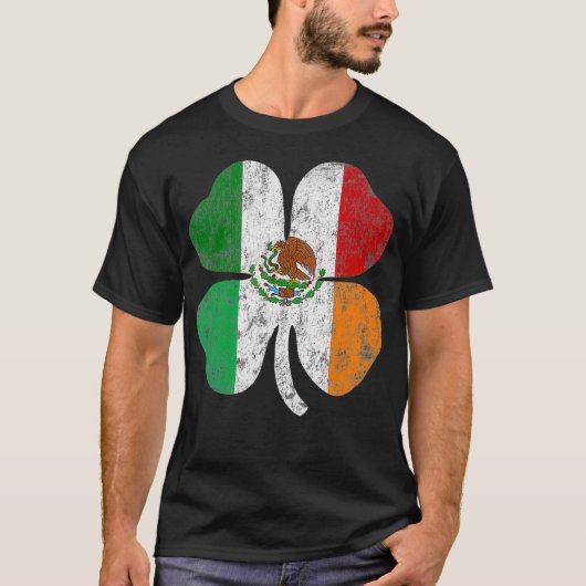 Ierse Mexicaanse vlag Ierland Mexico Shamrock St T-shirt (Voorkant)