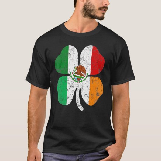 Ierse Mexicaanse vlag Mexico Ierland St Patricks D T-shirt (Voorkant)