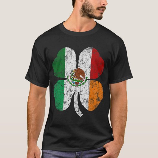 Ierse Mexicaanse vlag Mexico Ierland St Patricks D T-shirt (Voorkant)