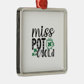 Ierse Miss Pot O Gold Metalen Ornament (Rechts)