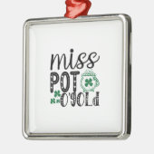 Ierse Miss Pot O Gold Metalen Ornament (Links)
