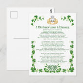 Ierse moeders liefde is een zegen briefkaart (Voorkant / Achterkant)
