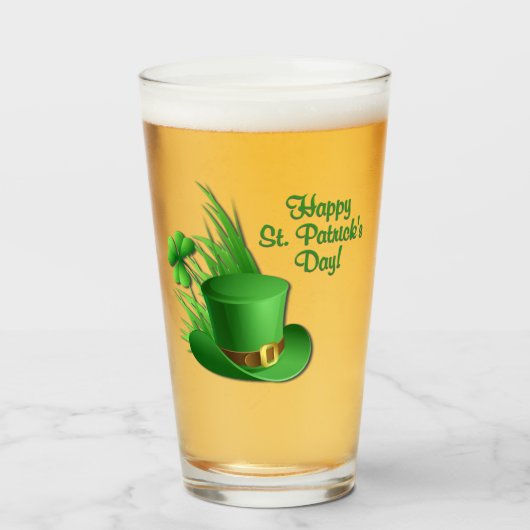 Ierse Muts Gelukkig St. Patrick's Day Glas (Voorkant gevuld)