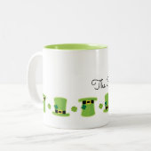 Ierse naam Shamrock Pet St Patricks Day Green Fun Tweekleurige Koffiemok (Voorkant links)