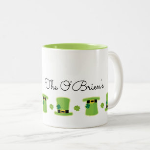 Ierse naam Shamrock Pet St Patricks Day Green Fun Tweekleurige Koffiemok