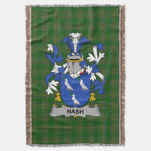 Ierse Nash of Naish wapenschild Familie Crest Ire Deken