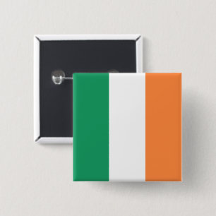 Ierse nationale vlag, Ierse standaard, Banier Vierkante Button 5,1 Cm