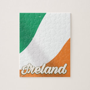 Ierse Nationale Vlag retro reisposter Legpuzzel
