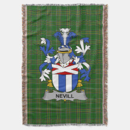 Ierse Nevill of Neville wapenschild familie Crest Deken