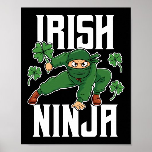 Ierse Ninja Geweldige St. Patrick's Dag Paddys Gel Poster (Voorkant)