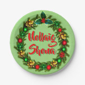 Ierse Nollaig Shona Vrolijk Kerstfeest 7" Papieren Bordje (Voorkant)