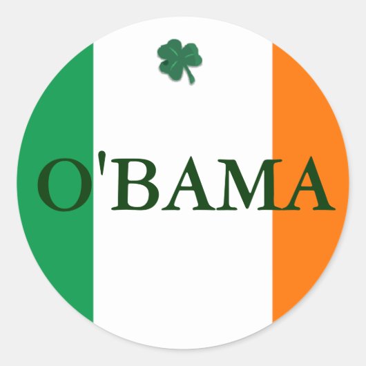 Ierse Obama Ronde Sticker (Voorkant)