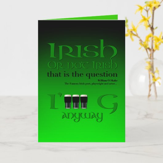 Ierse of niet Ierse Originele St Patrick's Day Gr2 Kaart (Gele Bloem)