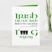 Ierse of niet Ierse Originele St Patrick's Day VGC Kaart (Voorkant)