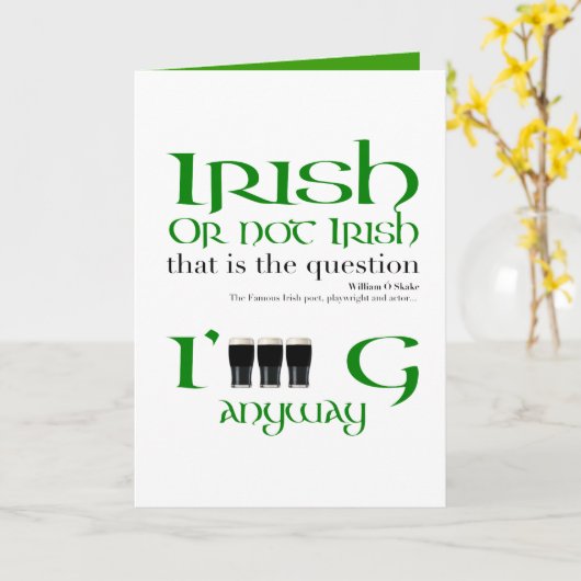 Ierse of niet Ierse Originele St Patrick's Day VGC Kaart (Gele Bloem)