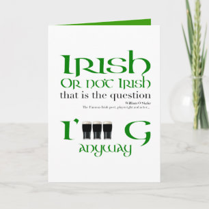 Ierse of niet Ierse Originele St Patrick's Day VGC Kaart