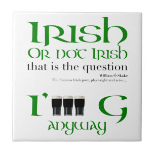 Ierse of niet Ierse St. Patrick's Day White Tile Tegeltje
