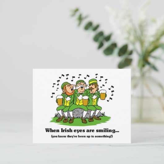 Ierse ogen glimlachen briefkaart (Staand voorkant)