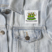 Ierse ogen glimlachen uit vierkante button 5,1 cm (In situ)
