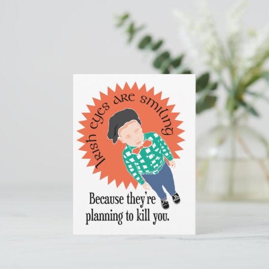 Ierse ogen lachen... briefkaart (Staand voorkant)