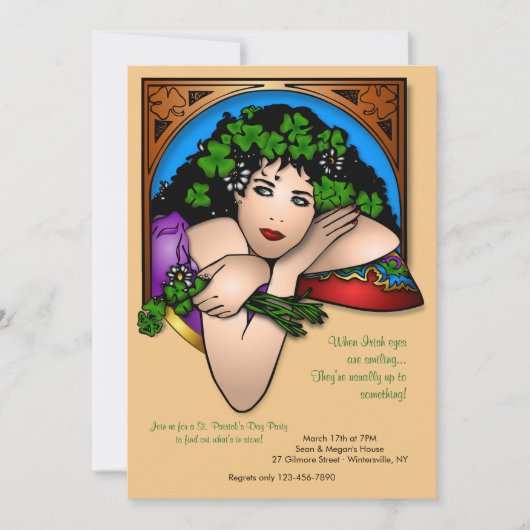 Ierse Ogen St. Patrick's Day Uitnodiging (Voorkant)