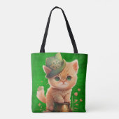 IERSE ORANJE TABBY KITTEN POT GOLD TOTE BAG (Achterkant)