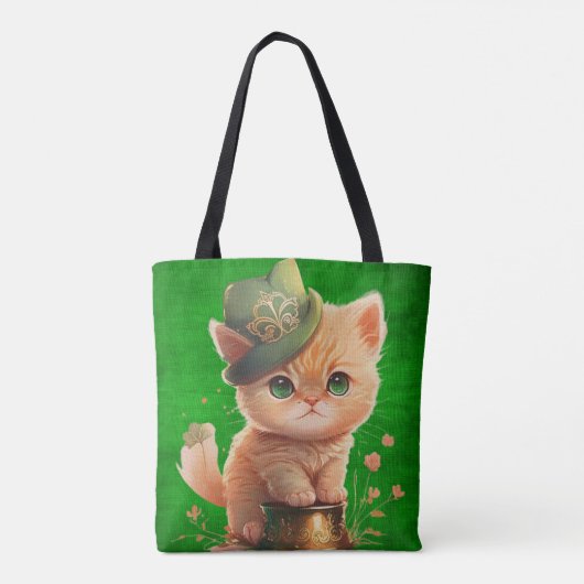 IERSE ORANJE TABBY KITTEN POT GOLD TOTE BAG (Achterkant)