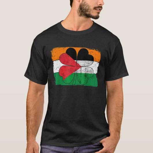Ierse Palestina Vlag Ierland Shamrock St Patricks T-shirt (Voorkant)