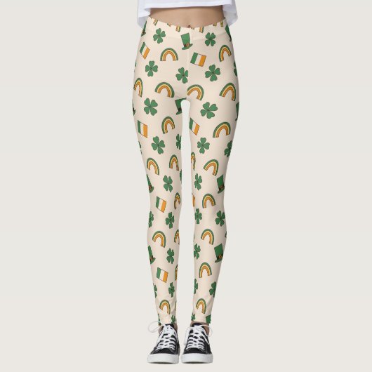 Ierse Patroon St Patrick's Day Leggings (Voorkant)