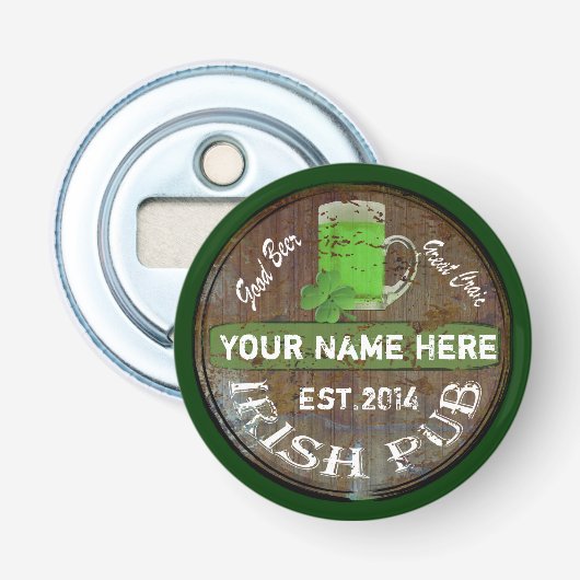 Ierse pekelstang button flesopener (Voorkant)