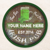 Ierse pekelstang ronde kartonnen onderzetter (Voorkant)