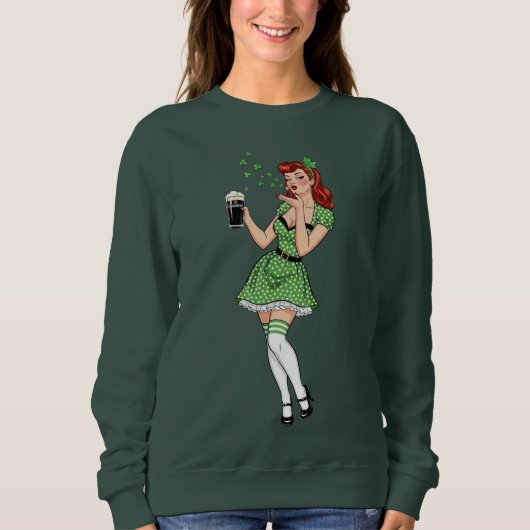 Ierse Pin-Up die van Bier Houdt Trui (Voorkant)