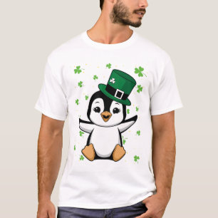 Ierse Pinguïn Leprechaun Dier Schattige Vogel St.  T-shirt