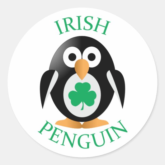 Ierse pinguïn ronde sticker (Voorkant)