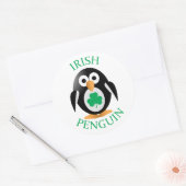 Ierse pinguïn ronde sticker (Envelop)