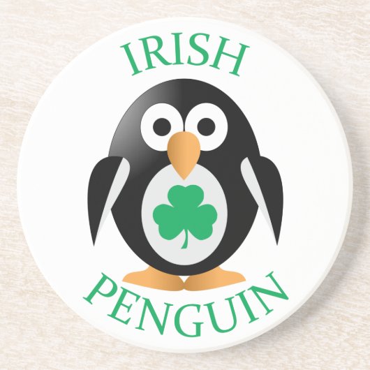 Ierse pinguïn zandsteen onderzetter (Voorkant)