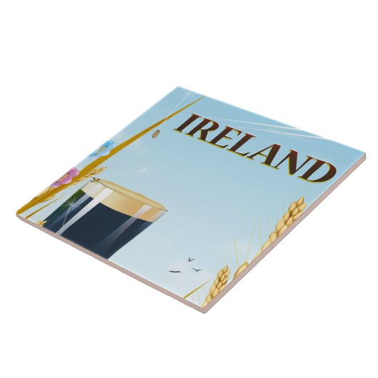 Ierse pint-landschapsreisposter tegeltje (Zijkant)
