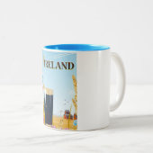Ierse pint-landschapsreisposter tweekleurige koffiemok (Voorkant rechts)