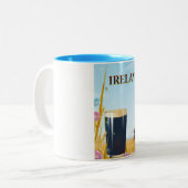 Ierse pint-landschapsreisposter tweekleurige koffiemok (Voorkant links)