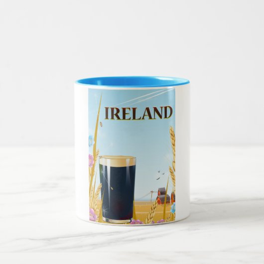 Ierse pint-landschapsreisposter tweekleurige koffiemok (Center)