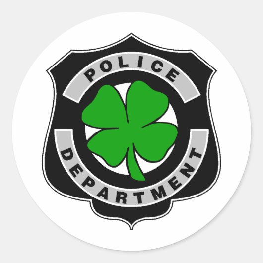 Ierse politieagenten ronde sticker (Voorkant)