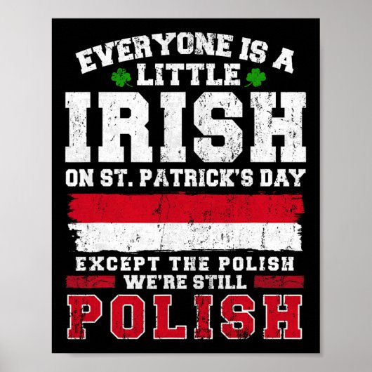 Ierse Poolse St Patricks Day Poolse Shenanigans Poster (Voorkant)