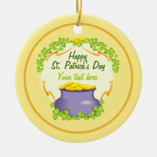 Ierse pot met goud keramisch ornament