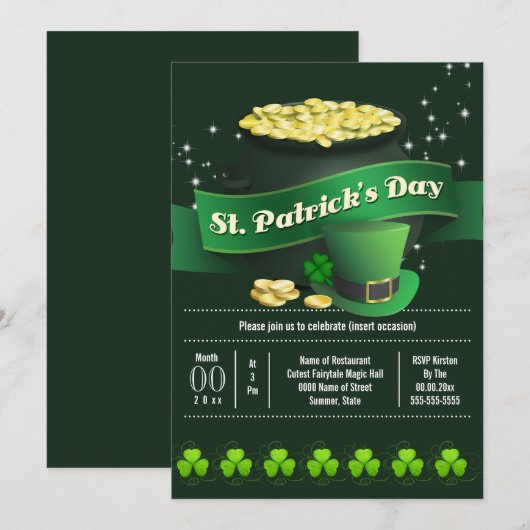 Ierse pot met goud St Patricks vakantie feest Kaart (Voorkant / Achterkant)