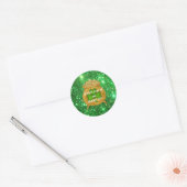 Ierse Pot of Gold Sparkle Ronde Sticker (Envelop)
