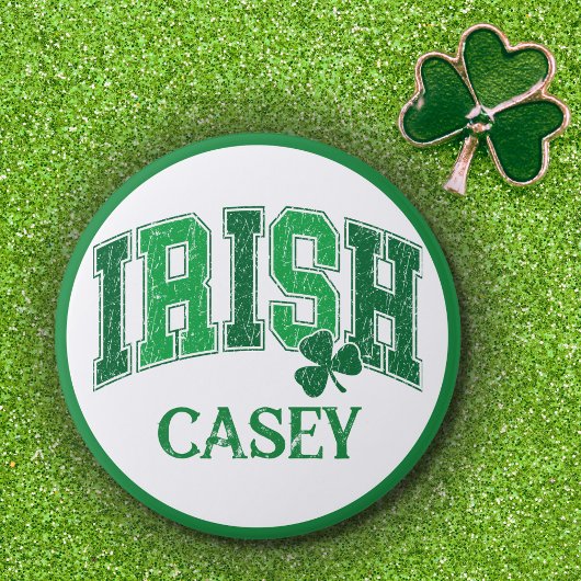 Ierse Pride Retro St Patrick's Day Monogram Ronde Button 7,6 Cm