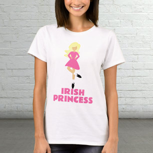 Ierse prinses Blond Irish Dancer met roze dress T-shirt