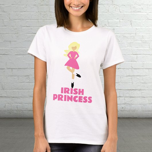 Ierse prinses Blond Irish Dancer met roze dress T-shirt
