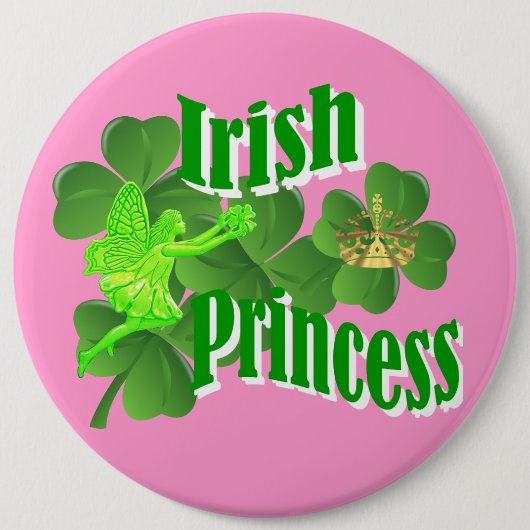 Ierse prinses ronde button 6,0 cm (Voorkant)